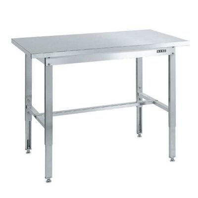 ステンレス高さ調整作業台(ステンレスカブセ天板仕様) SUT4-157PC/外寸：幅2000×奥行750×高さ700～900mm
