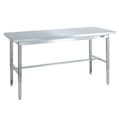 SUT4-187PC ステンレス高さ調整作業台(ステンレスカブセ天板仕様) 幅1800×奥行750×高さ700～900mm