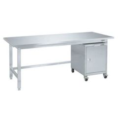 ステンレス作業台キャビネットワゴン(SS-FC)付 SUS3-187FC/外寸：幅1800×奥行750×高さ740mm