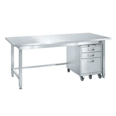 ステンレス作業台キャビネットワゴン(SS-EC)付 SU3-187EC/外寸：幅1800×奥行750×高さ740mm