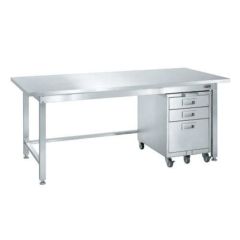 ステンレス作業台キャビネットワゴン(SS-EC)付 SU3-187EC/外寸：幅1800×奥行750×高さ740mm