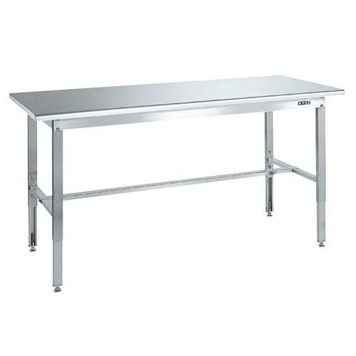 SUT4-187R ステンレス高さ調整作業台(天板R付) 幅1800×奥行750×高さ700～900mm