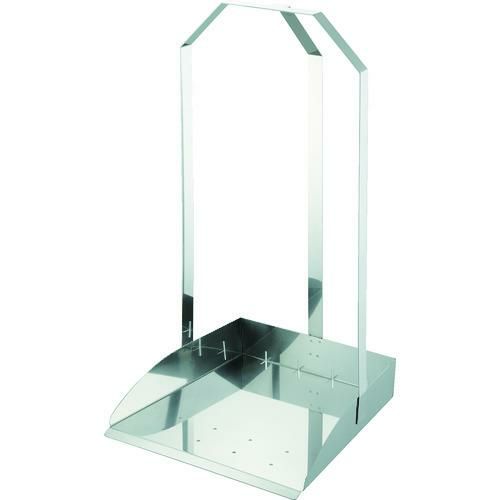 TRUSCO オールステンレスチリトリ 三ツ手チリトリ 水切り穴付