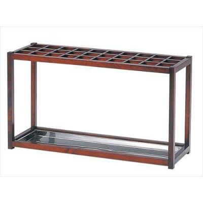 木製 カサ立て ケヤキ色 15本立