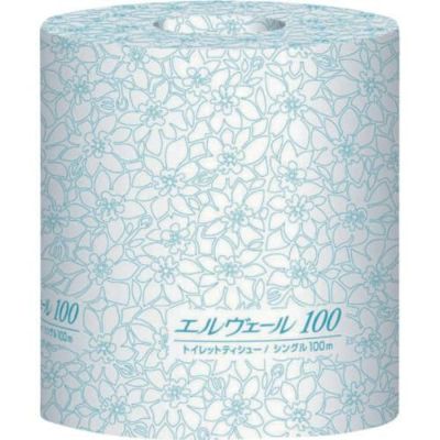 エリエール エルヴェールトイレットティシューシングル100m個包装ミシン目入り