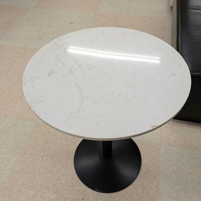 中古】丸テーブル 天板大理石調 幅600×奥行600×高さ740 【送料