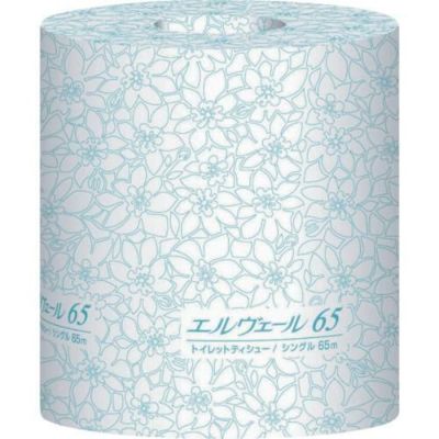 エリエール エルヴェールトイレットティシューシングル65m個包装ミシン目入り