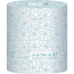 エリエール エルヴェールトイレットティシューシングル65m個包装ミシン目入り