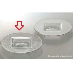 スーププレート (スクエアホール)_クリアプラチナライン