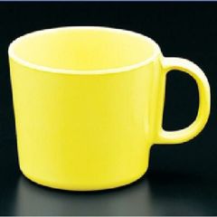 無地食器 カラー柄付コップ イエロー