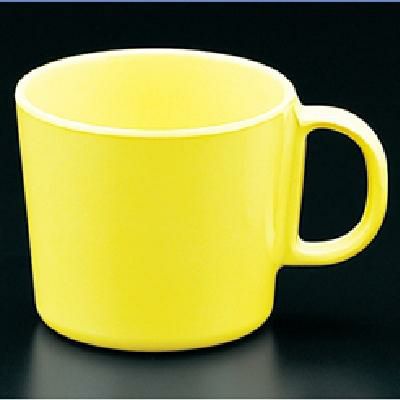 無地食器 カラー柄付コップ イエロー