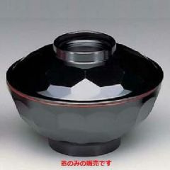 亀甲椀(蓋) 黒内朱