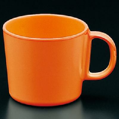 メラミン食器 コップ 無地食器 カラー柄付コップ オレンジ/業務用/新品 