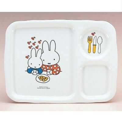 メラミン食器 子供食器 ミッフィー 角ランチ皿 CM-128