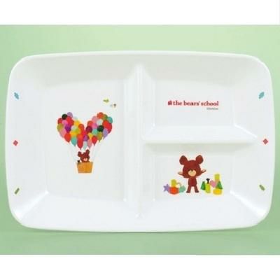 メラミン食器 子供食器 くまのがっこう 三切プレート M-1360J