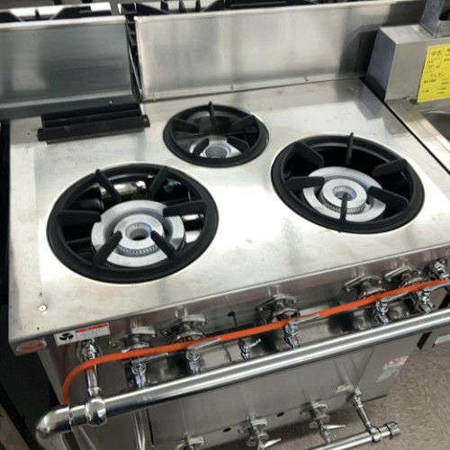業界最長1年保証】【中古】ガスレンジ 3口 マルゼン MGRD-096D