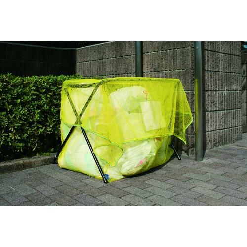 TRUSCO 折りたたみ式・ネット交換可能ゴミ置き場 イエロー