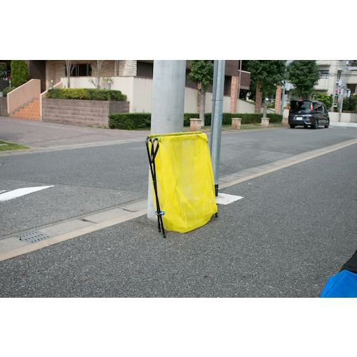 TRUSCO 折りたたみ式・ネット交換可能ゴミ置き場 イエロー