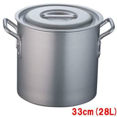 寸胴鍋 アルミニウム(アルマイト加工) (目盛付)TKG 33cm