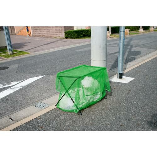 TRUSCO 折りたたみ式・ネット交換可能ゴミ置き場 グリーン