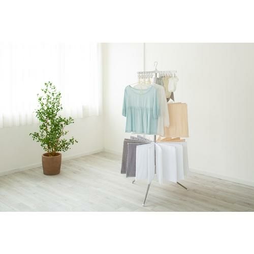 IRIS 531692ステンレス室内物干しパラソル3段