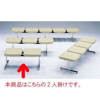 ロビー用チェア 2人用背なし/布張り