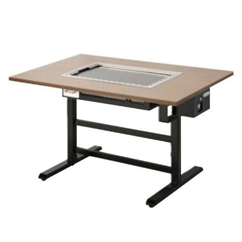  タニコー 電気式 お好み焼き用テーブル洋卓組み込みタイプ黒皮鉄板 TOTE-4KY 幅1200×奥行800×高さ700 (50/60Hz) 4人掛け用