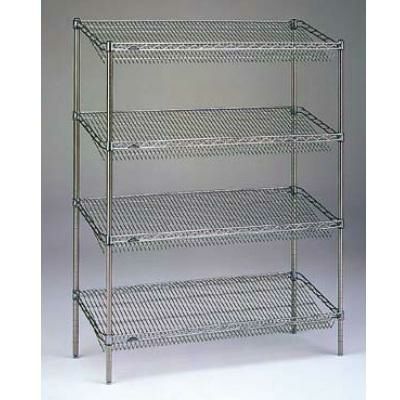 シェルフ【 スランテッドシェルフ STシリーズ ポール(18-0) STP1390(4本セット) φ25×高さ.1390(2本) φ25×高さ1.282(2本) 4段 ST910】