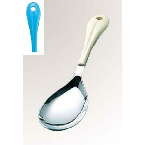 サービススプーン 【18-8 楽らく サーバー穴なし ブルー】