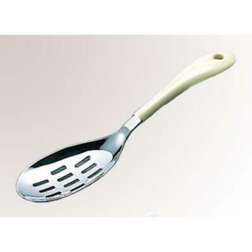 サービススプーン 【18-8 楽らく サーバー穴明き アイボリー】