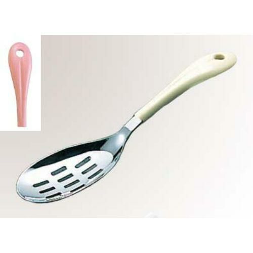 サービススプーン 【18-8 楽らく サーバー穴明き ピンク】