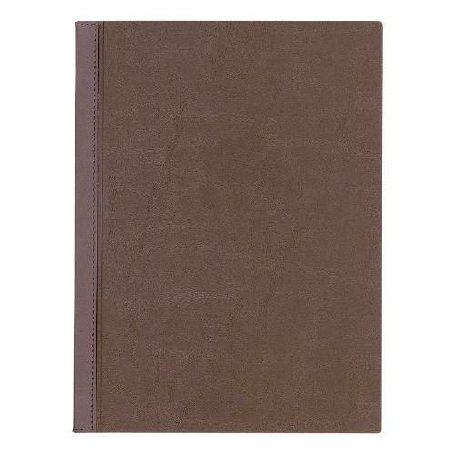 インフォ&メニューブック(背表紙合皮) スリムB-LU/茶