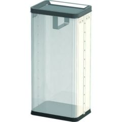 ぶんぶく 中身の見えるゴミ箱 角型ロータリー屑入（袋止め付）