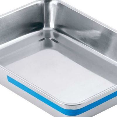 TKGステンレス カラーライン角バット 10枚取 ブルー