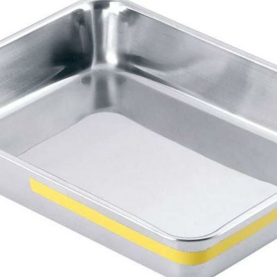 TKGステンレス カラーライン角バット 12枚取 イエロー