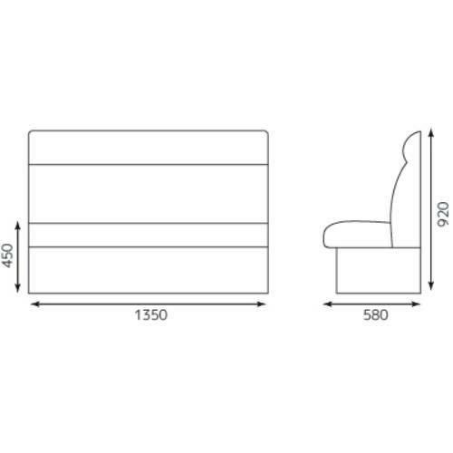 TB 収納式ベンチソファ W1350 BL色