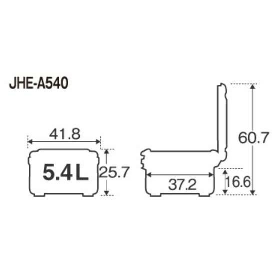 【予約販売】タイガー 電子ジャー 保温専用 5.4リットル 角型 3升 JHE-A540 幅385×奥行418×高さ257