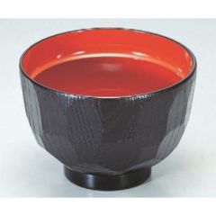 3.2寸亀甲汁椀 黒内朱