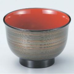 3.3寸美里汁椀 緑金刷毛目内朱 10個入