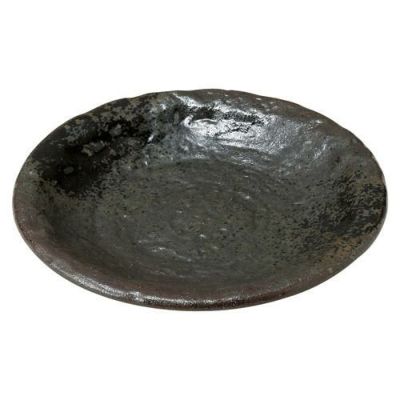 丸皿 【黒伊賀 石目6.0皿】 高さ25mm×直径:195【グループB】【プロ用】