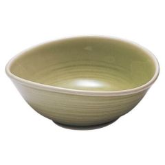 小鉢 【ヒワ釉 楕円小鉢】 高さ55mm×(手付・はみ出し部分含む)サイズ:142・直径:129【グループB】【プロ用】