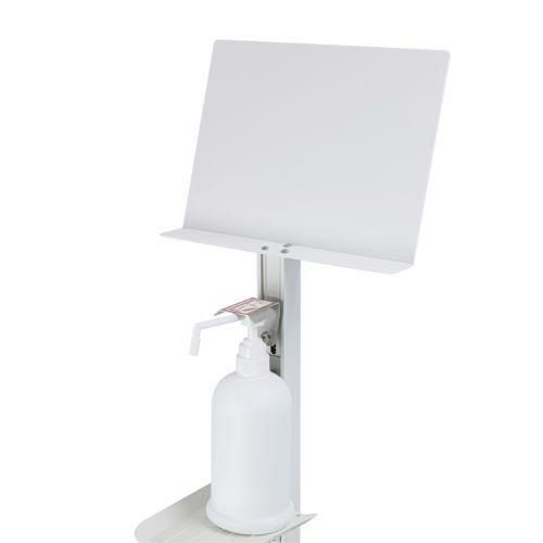 足踏式消毒液スタンド メッセージボード付き(PET製) ホワイト(W)/送料無料