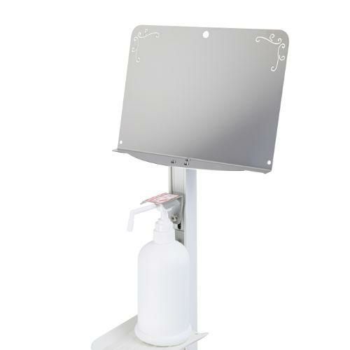足踏式消毒液スタンド メッセージボード付(ステンレス製) ホワイト(W)/送料無料