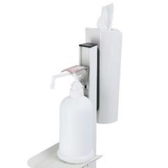 足踏式消毒液スタンド ティシューホルダー(ホワイト)付 本体ホワイト(W)/送料無料