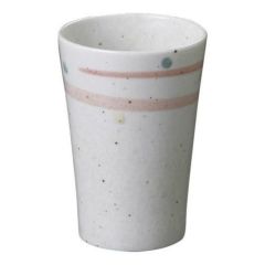 湯呑み 【新粉引赤渦 反型コップ】 高さ99mm×直径:69【グループB】【プロ用】