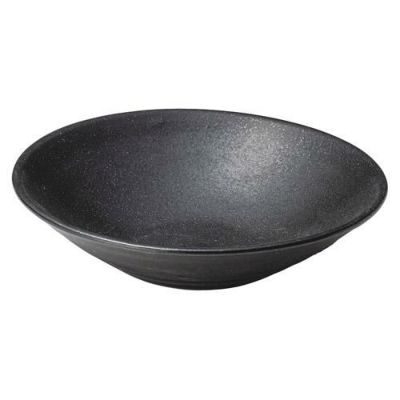 丼 【黒荒裏化粧巻 9.5浅丼】 高さ78mm×直径:292【グループB】【プロ用】