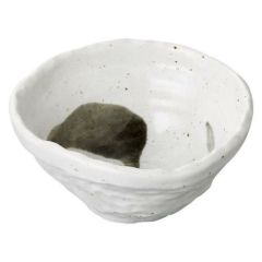 小鉢 【白マット水晶刷毛目 ナブリ三角小鉢】 高さ53mm×直径:110【グループB】【プロ用】