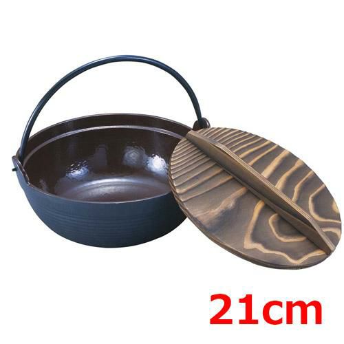 鉄鍋 【IK 鉄 電調専科 深型鍋(内面ホーロー仕上)21cm 段付】/一人鍋