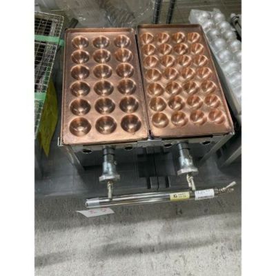 中古】2連 銅板たこ焼き器 幅395×奥行350×高さ180 都市ガス 【送料別途