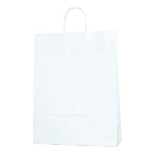 使い捨て 紙袋 【手堤袋 25チャームバッグ 2才(50枚入)晒白無地】 / 320×115×H410 /【グループA】